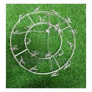 Metallic Round Display With Clips