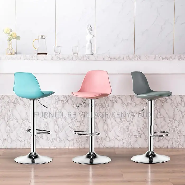 Barstool; Plastic Home Counter Stool Matte Finish Footrest Barstool