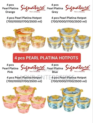 4 Pieces Pearl Platina Hot Pots