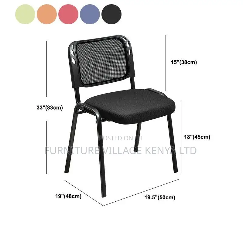 Office Chair; Black Metallic Office \Meeting Chair