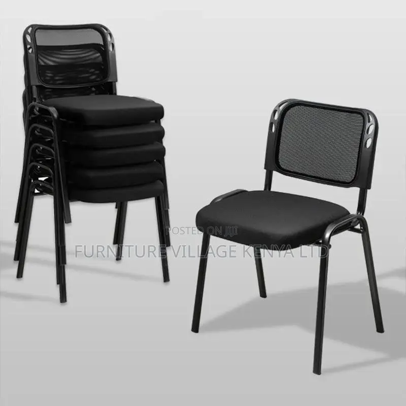 Office Chair; Black Metallic Office \Meeting Chair