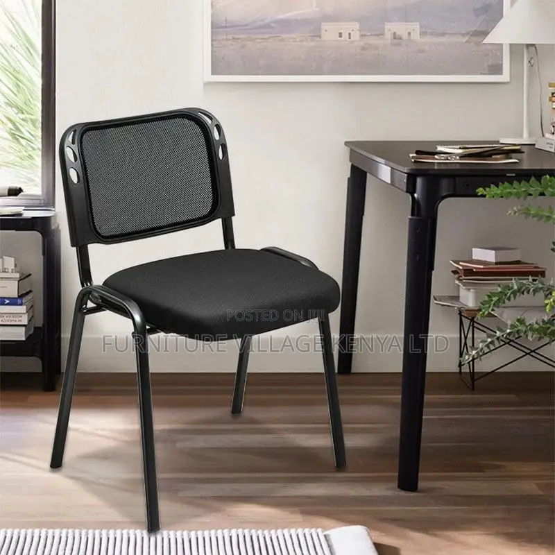 Office Chair; Black Metallic Office \Meeting Chair