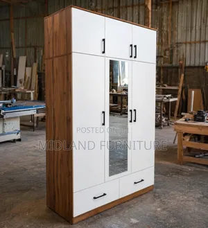 Clothes Cupboard/ Wardrobe With Shelves and Mirror