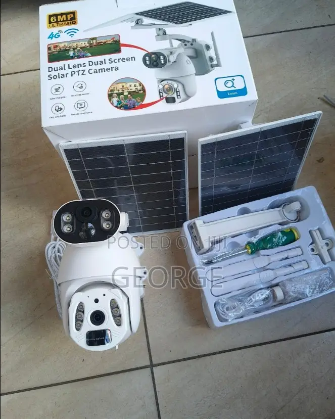 Ubox 6mp 4g Outdoor Dual Lens Solar CCTV PTZ 2 Solar Dual Panel