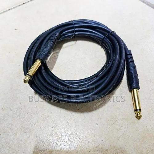 5 Meter, Black 6.5mm Male to Male Mono Audio Cable,