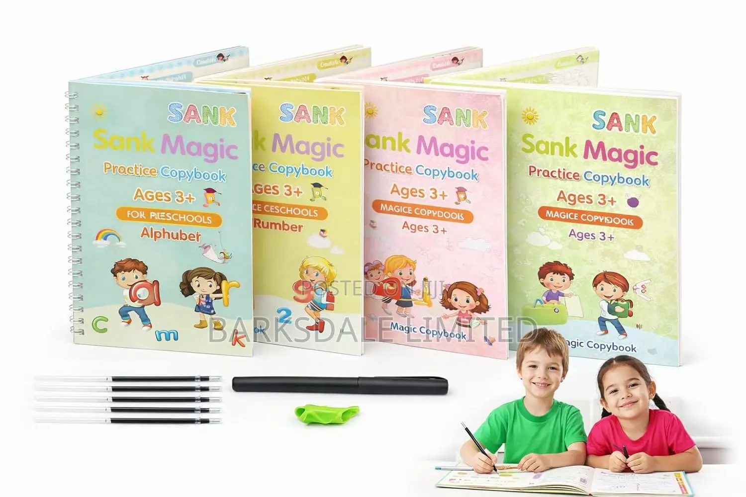 Kids Grooved Handwriting Sank Notebooks 3-5 Magic Writing School