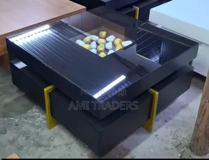 Black Glass Top Table