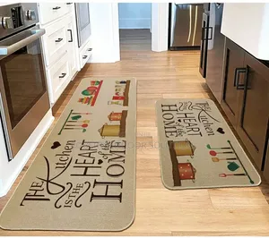 Set of 2 Non-Slip Washable Kitchen Floor Rugs