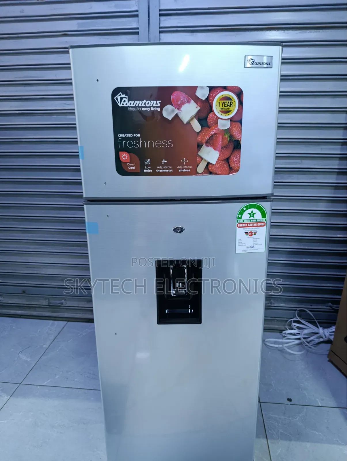Ramtons Rf/130- 213l 2 Door Direct Cool Fridge+ Dispenser
