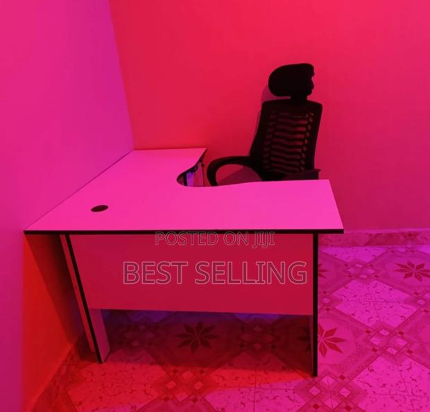 Happy Client L Shape Office Desk and Headrest Chair - main view