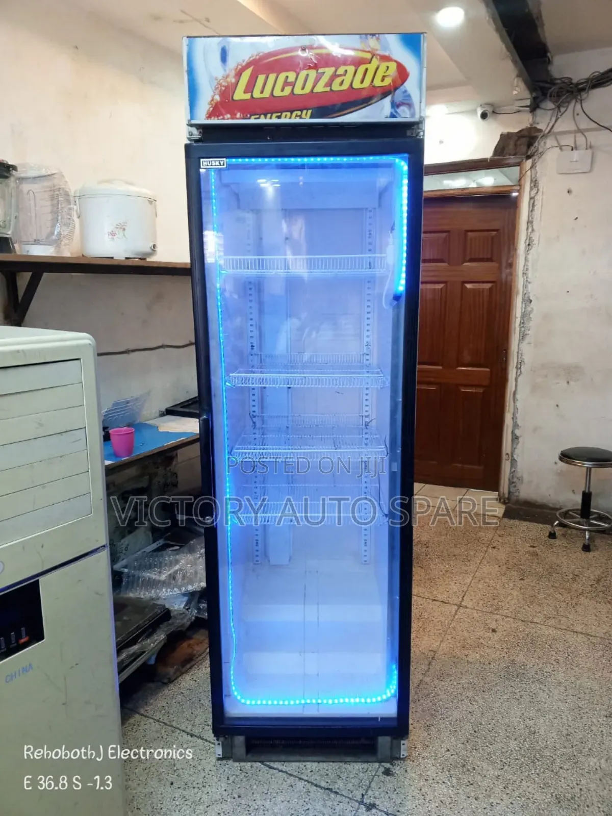 Clean Black Display Fridge