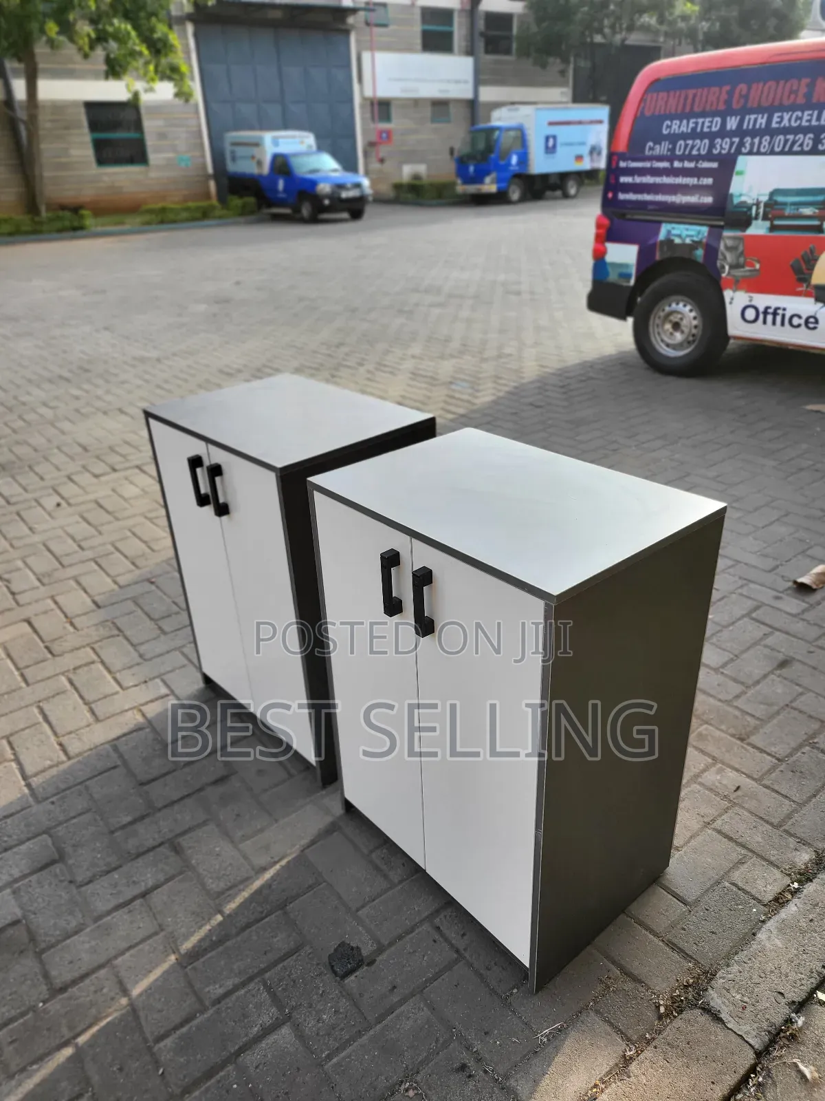 White Grey Imported Credenza