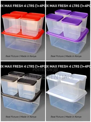 Max Fresh 5pcs Plastic Food Storage Container Set - 4l + 4 Small Tubs