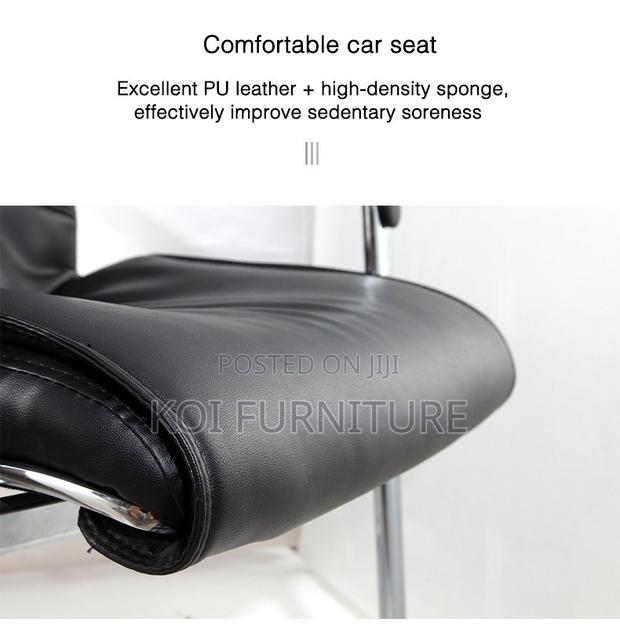 Office Chairs; Leather Office Seat With Sled Base - thumbnail 2