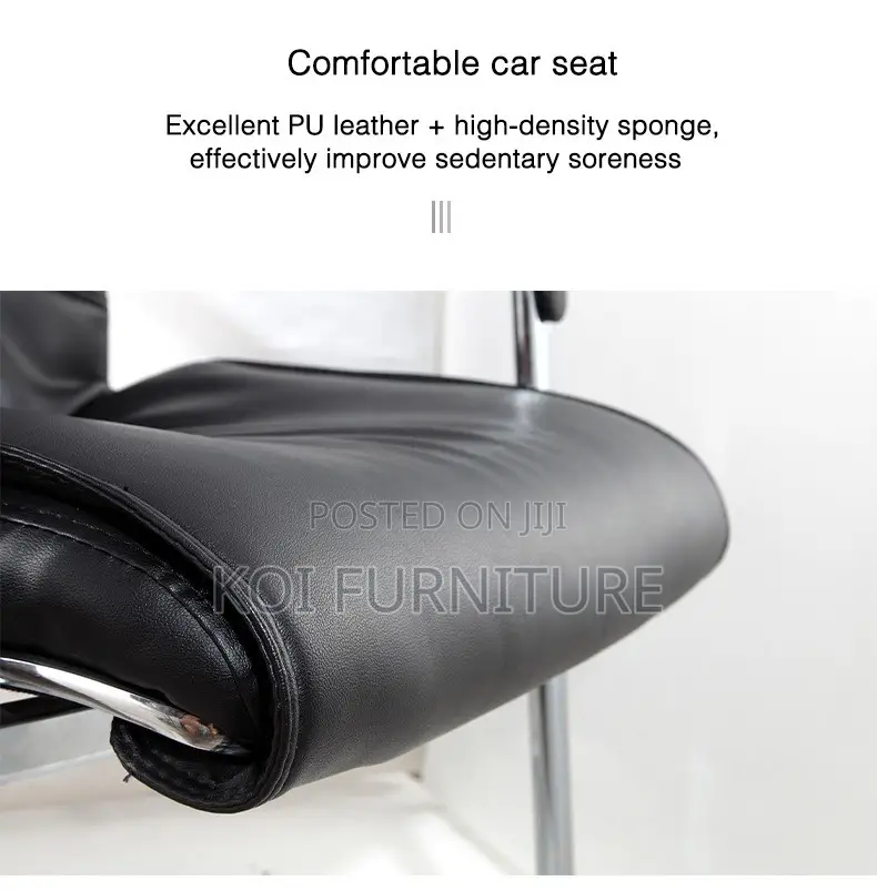 Office Chairs; Leather Office Seat With Sled Base