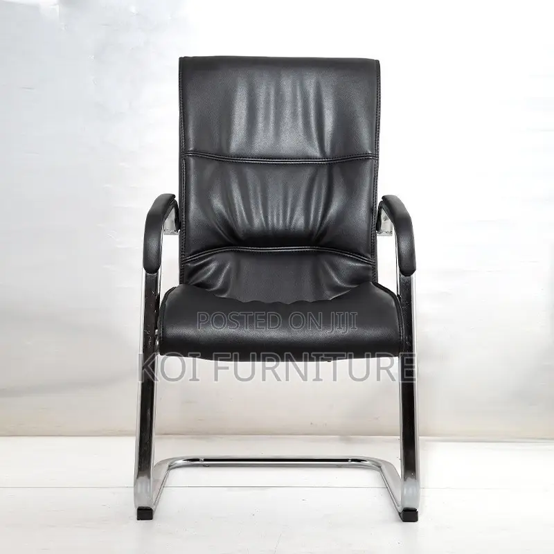 Office Chairs; Leather Office Seat With Sled Base