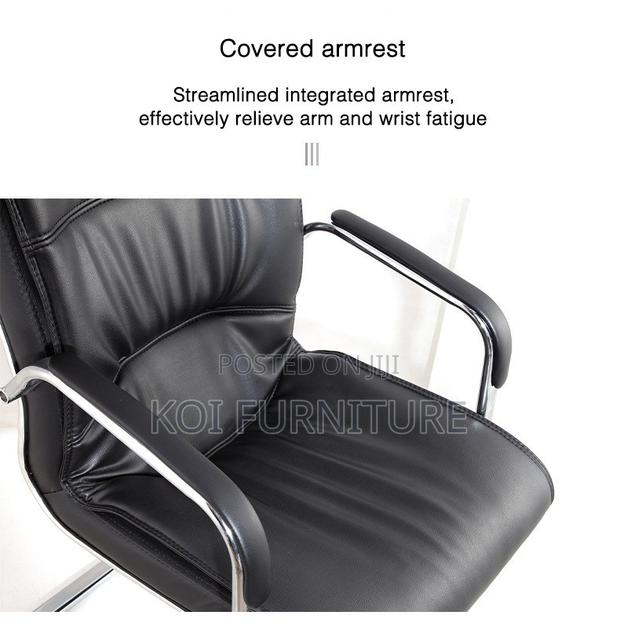 Office Chairs; Leather Office Seat With Sled Base - thumbnail 4