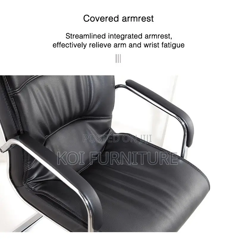 Office Chairs; Leather Office Seat With Sled Base