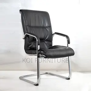Office Chairs; Leather Office Seat With Sled Base