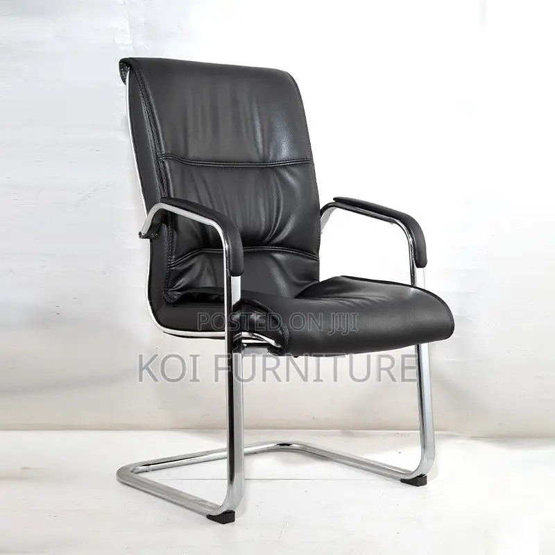 Office Chairs; Leather Office Seat With Sled Base