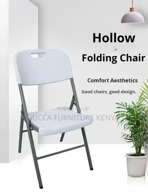 White Outdoor Plastic Folding Desk Chair