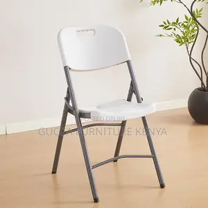 White Outdoor Plastic Folding Desk Chair