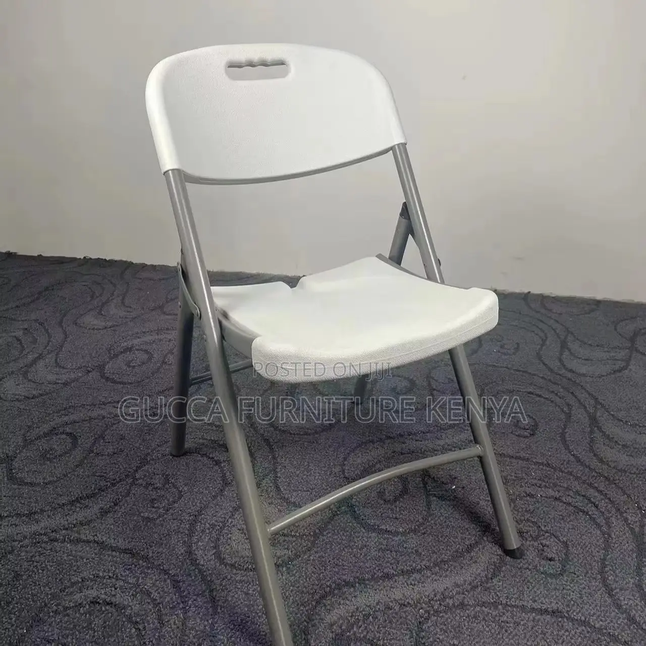 White Outdoor Plastic Folding Desk Chair