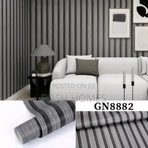 Flutted Grey Self Adhesive Wallpapers