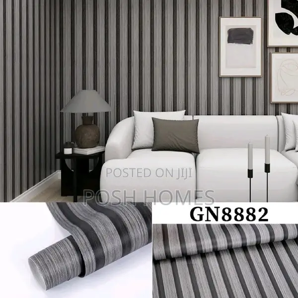 Flutted Grey Self Adhesive Wallpapers