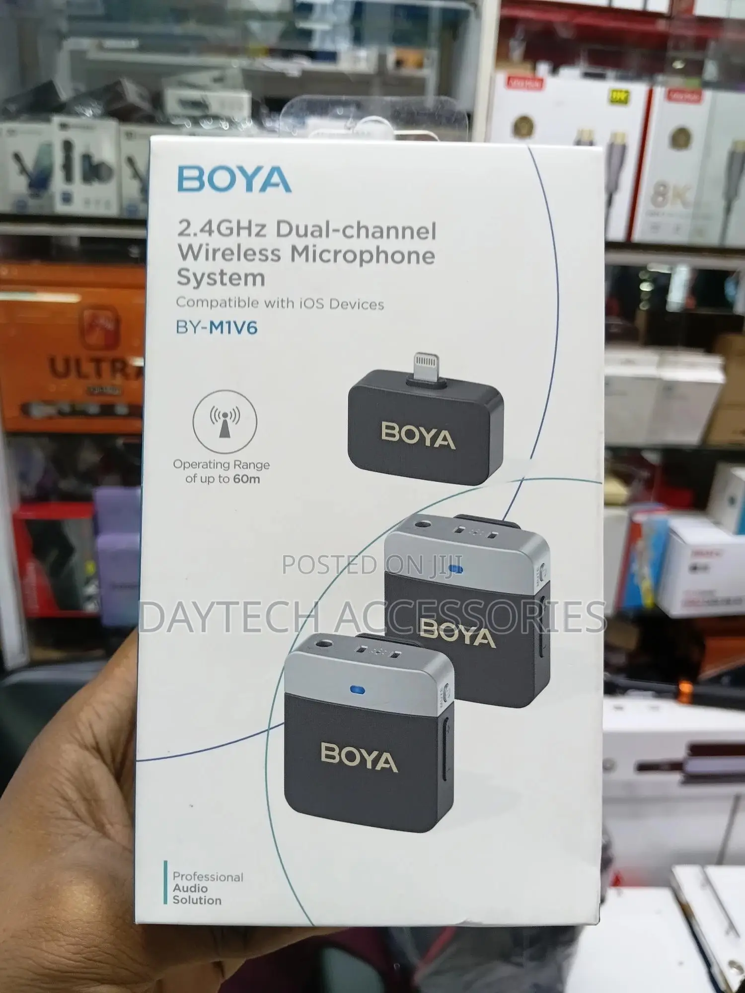 Boya by-M1v6 Wireless Lavalier Microphone for iPhone Mfi Certified,