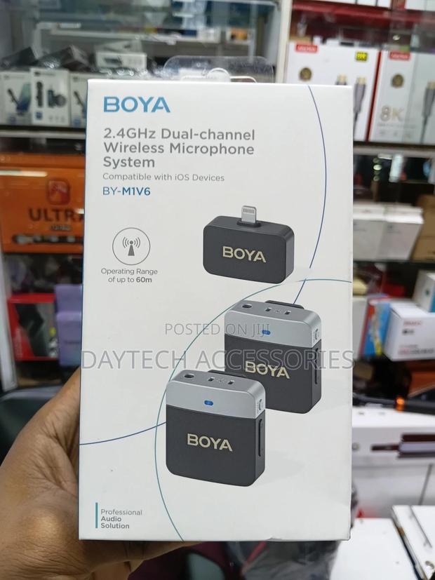 Boya by-M1v6 Wireless Lavalier Microphone for iPhone Mfi Certified,