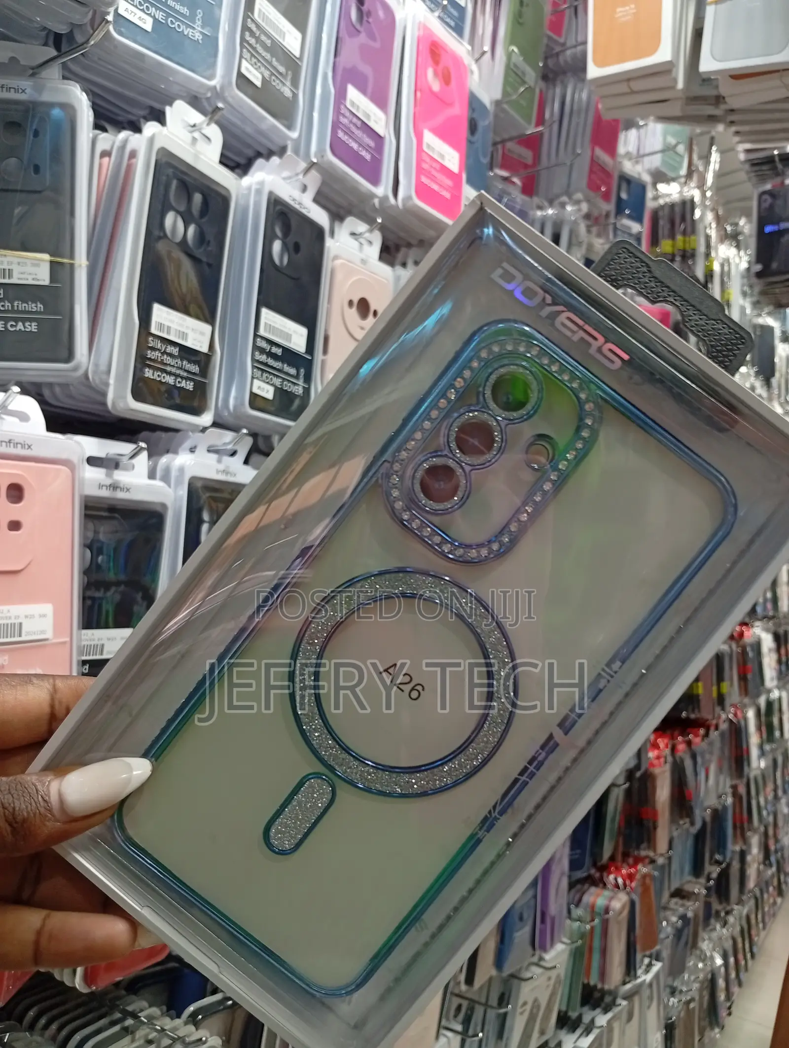 Doyers Branded Glitter Phone Case Designed for Infinix A26 Model.