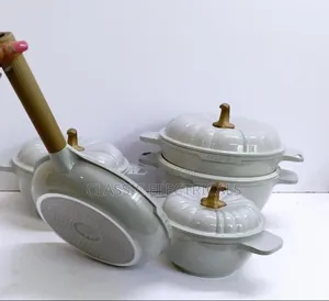 *9 PCS Usfe Pumpkin Granite Cookware Set