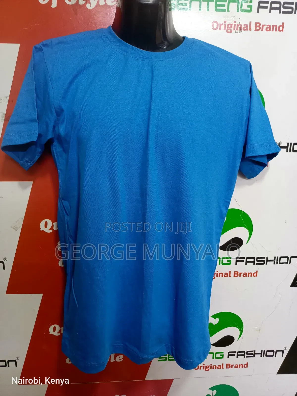 Real Blue Cotton T Shirt