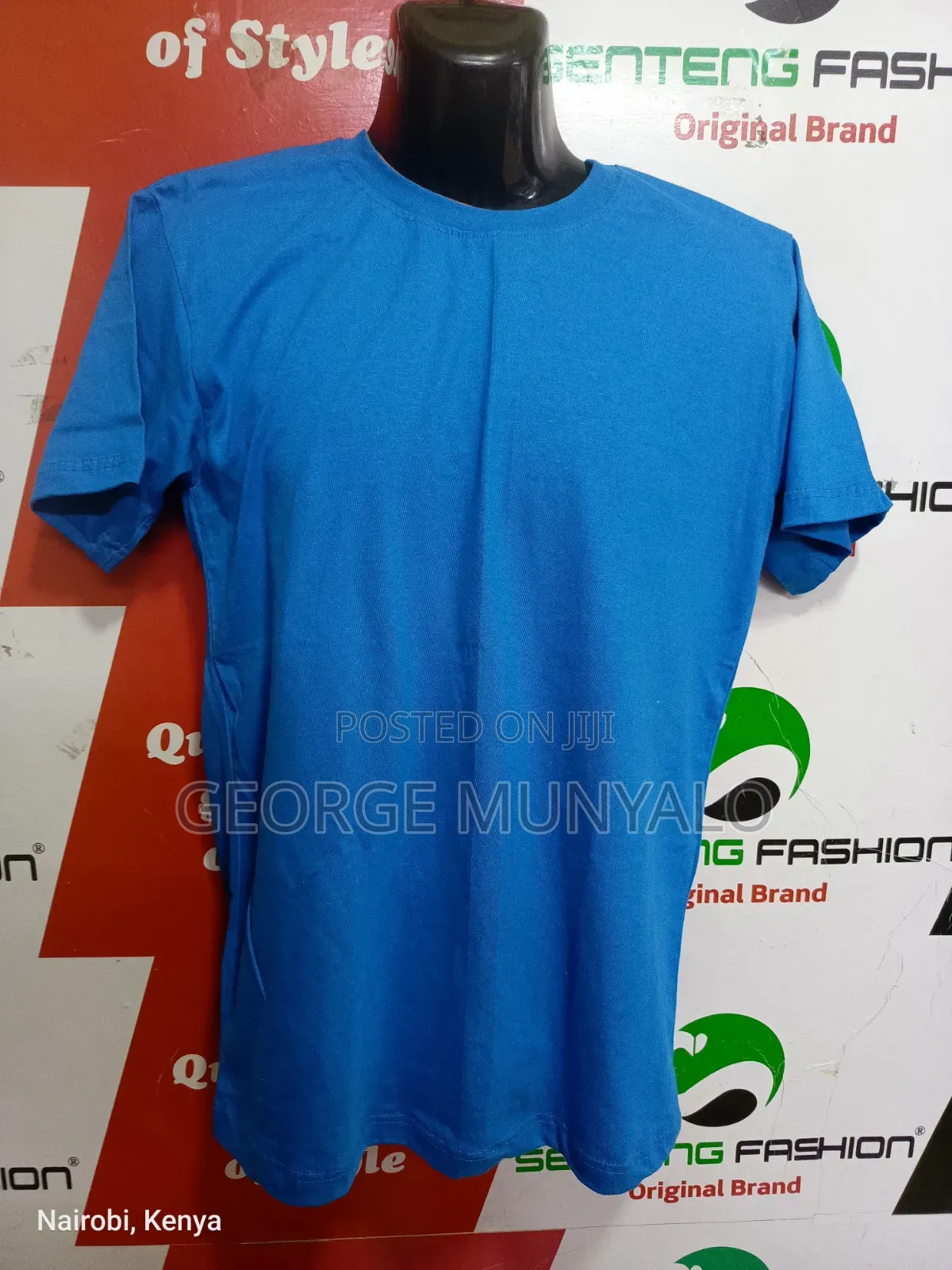 Real Blue Cotton T Shirt