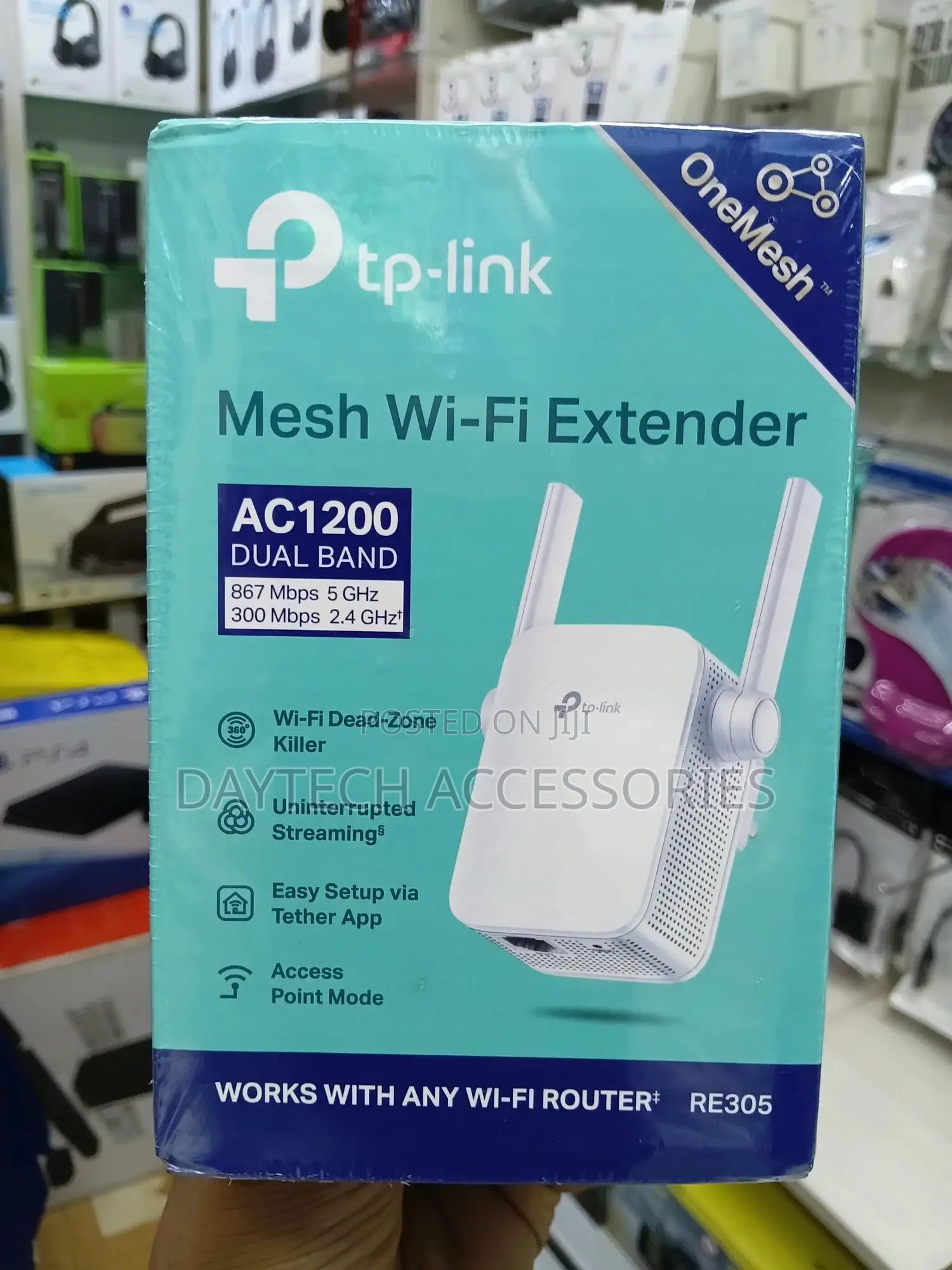 Tp-Link Ac1200 Dual Band Mesh Wi-Fi Extender - White