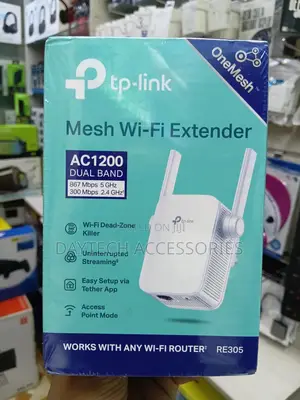 Tp-Link Ac1200 Dual Band Mesh Wi-Fi Extender - White