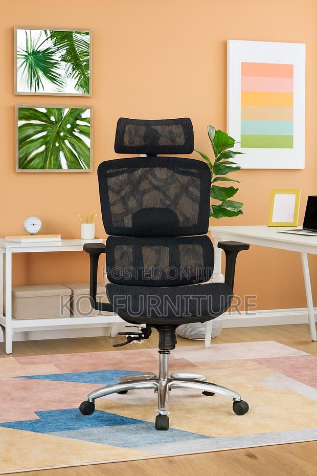Office Chairs; Ergonomic High Back Office Seat With Orthopedic Support - thumbnail 5