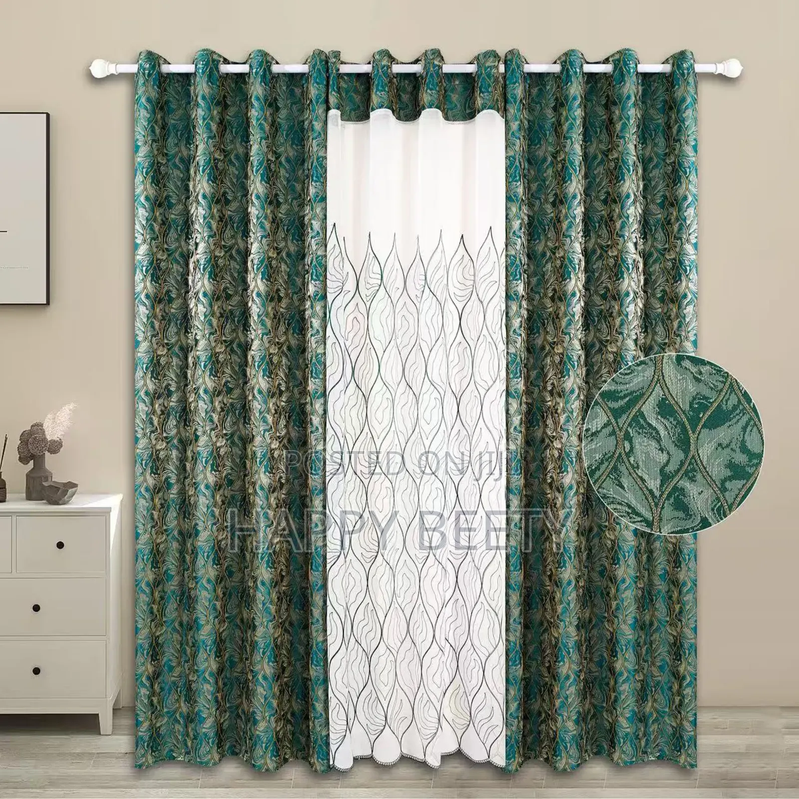 *3 in 1 Curtains Drapes Set