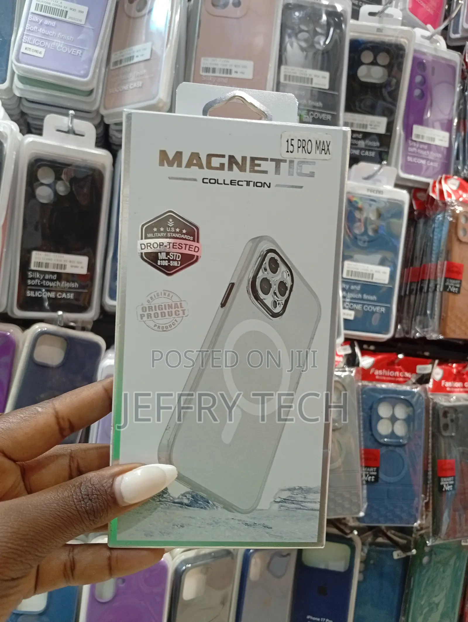 Magnetic Clear Phone Case Designed for the Apple iPhone 15 Pro Max.