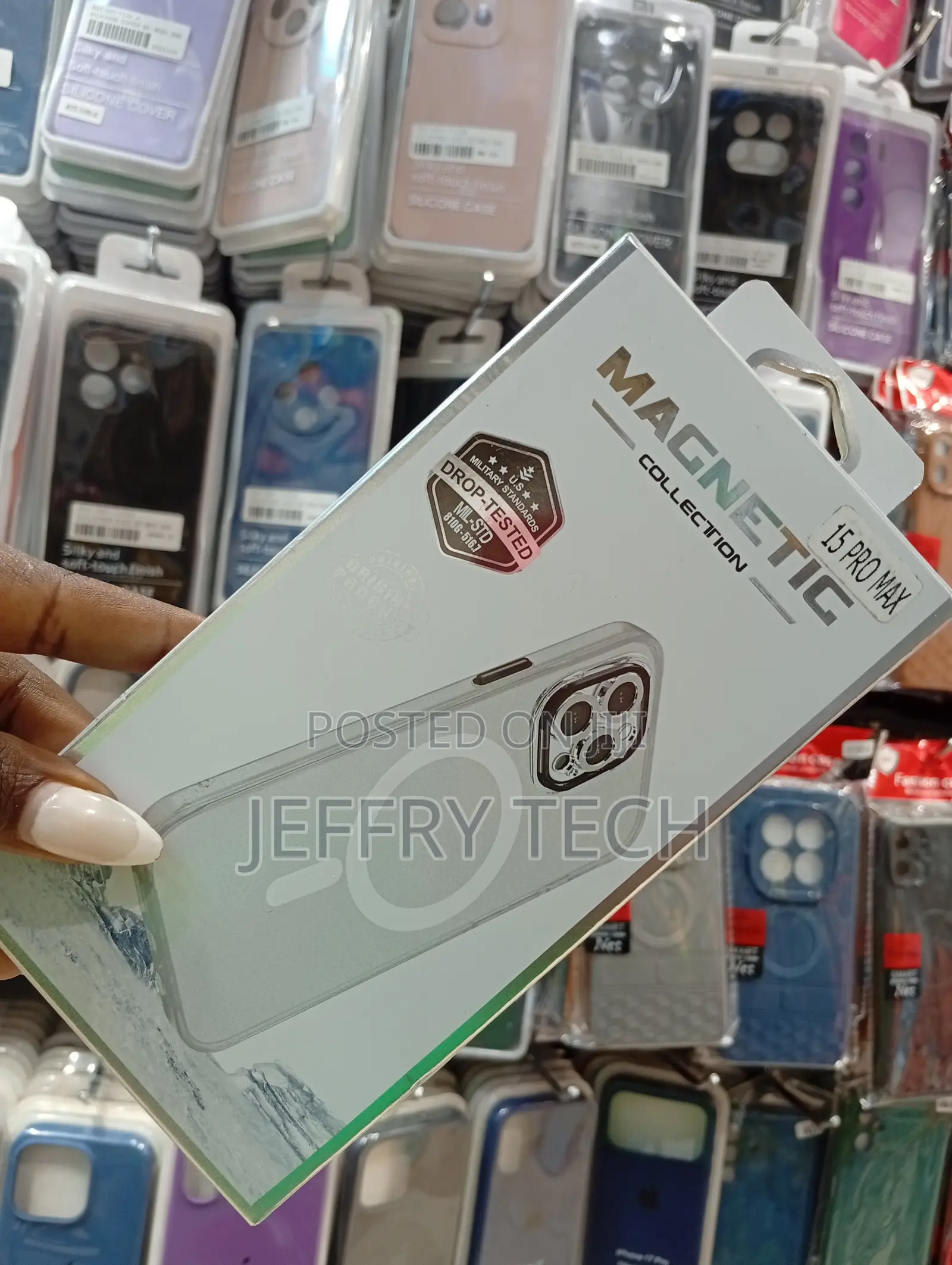 Magnetic Clear Phone Case Designed for the Apple iPhone 15 Pro Max.