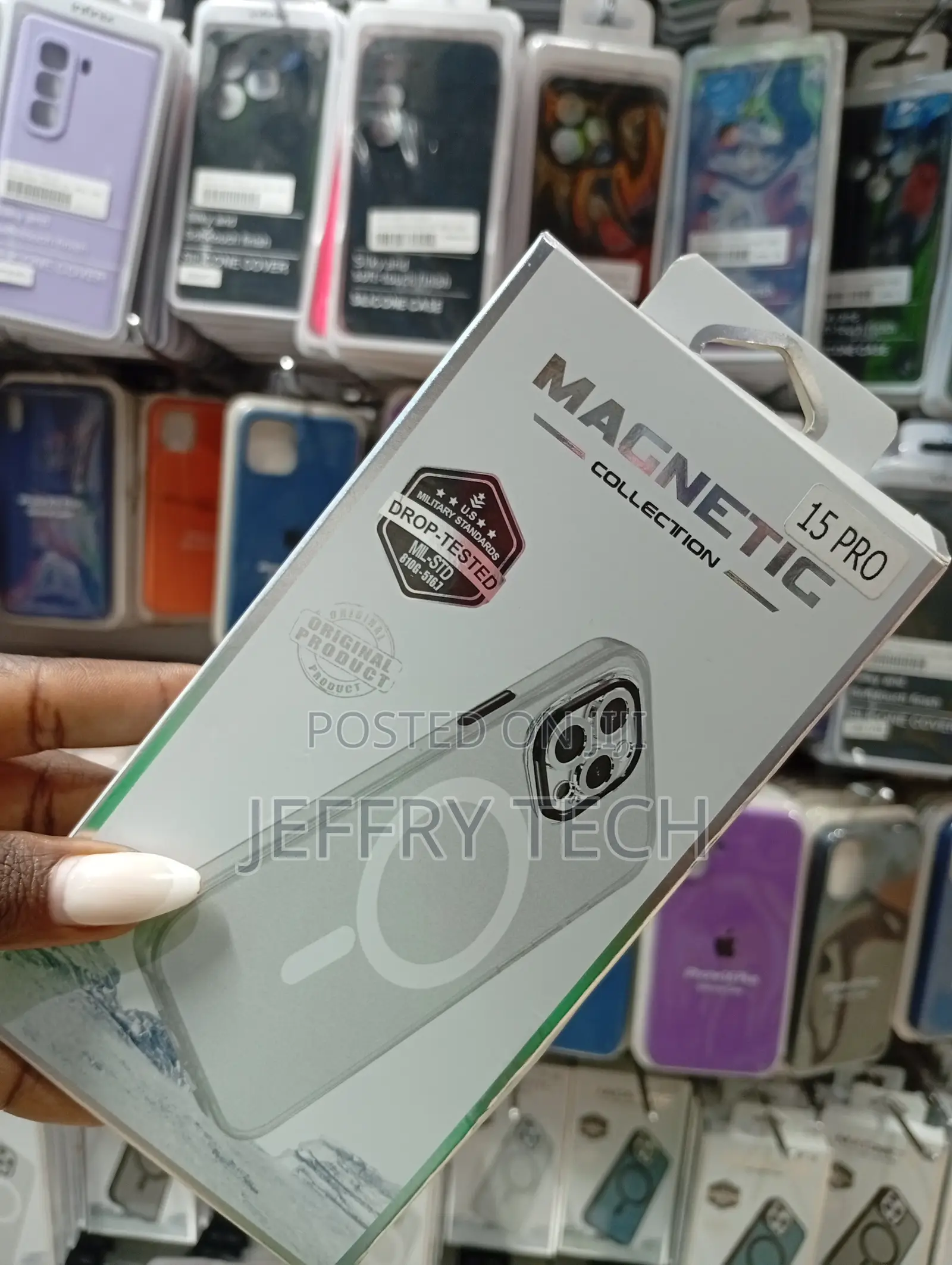 Magnetic Clear Protective Case Designed for the iPhone 15 Pro.