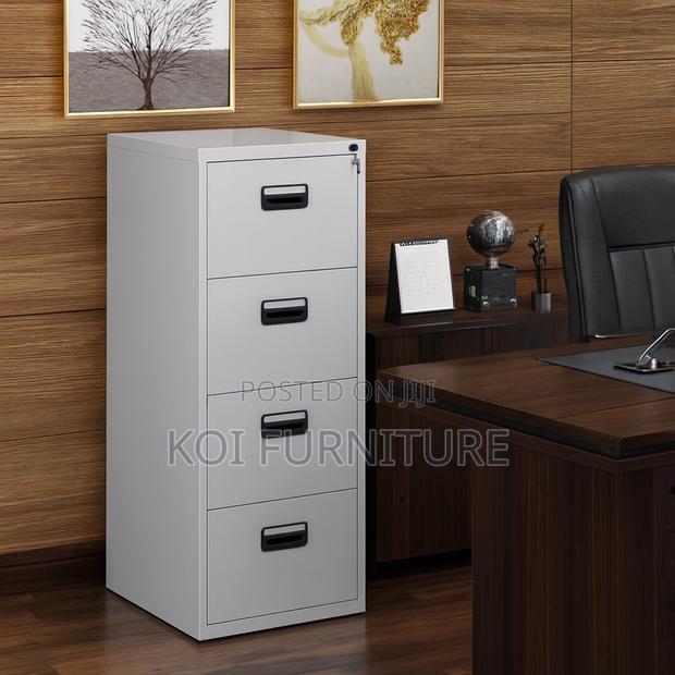 Office Cabinet; Personalized Executive Gray Office Cabinet With 4 Draw
