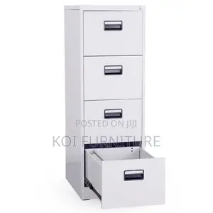 Office Cabinet; Personalized Executive Gray Office Cabinet With 4 Draw