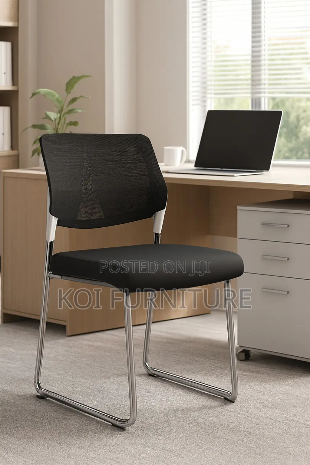 Office Chairs; Chrome Visitors Chair With Ventilated Backrest