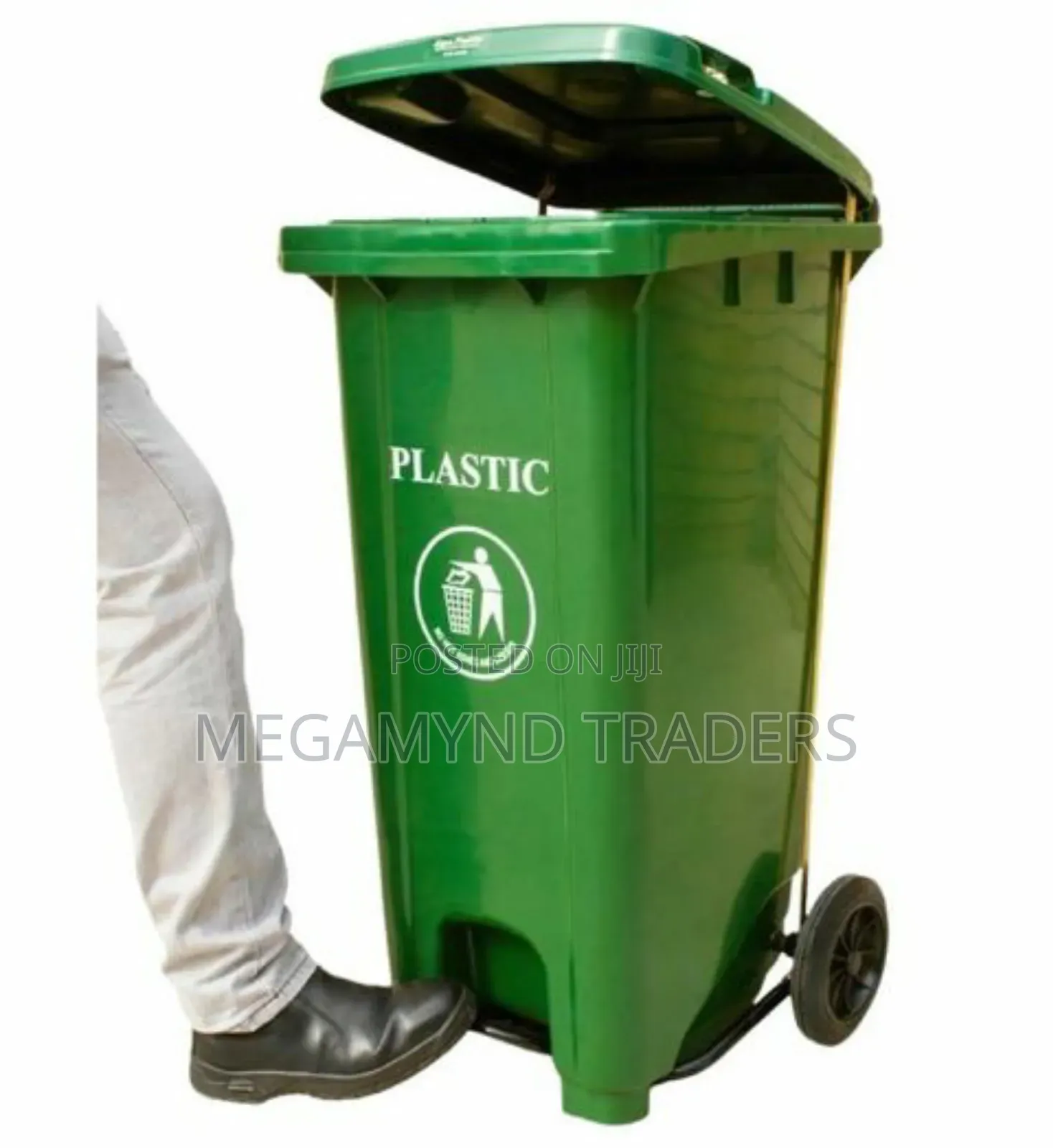 100 LTR Heavy Gauge Trash Bin / Pedal Waste Bin With Wheel
