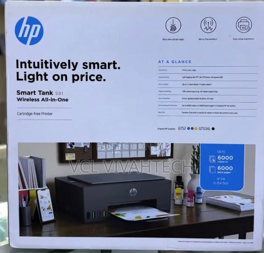 Hp Smart Tank 581 3-in-1 Printer Aio Coloured