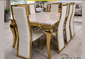Gold Draining Table With 6 Chairs