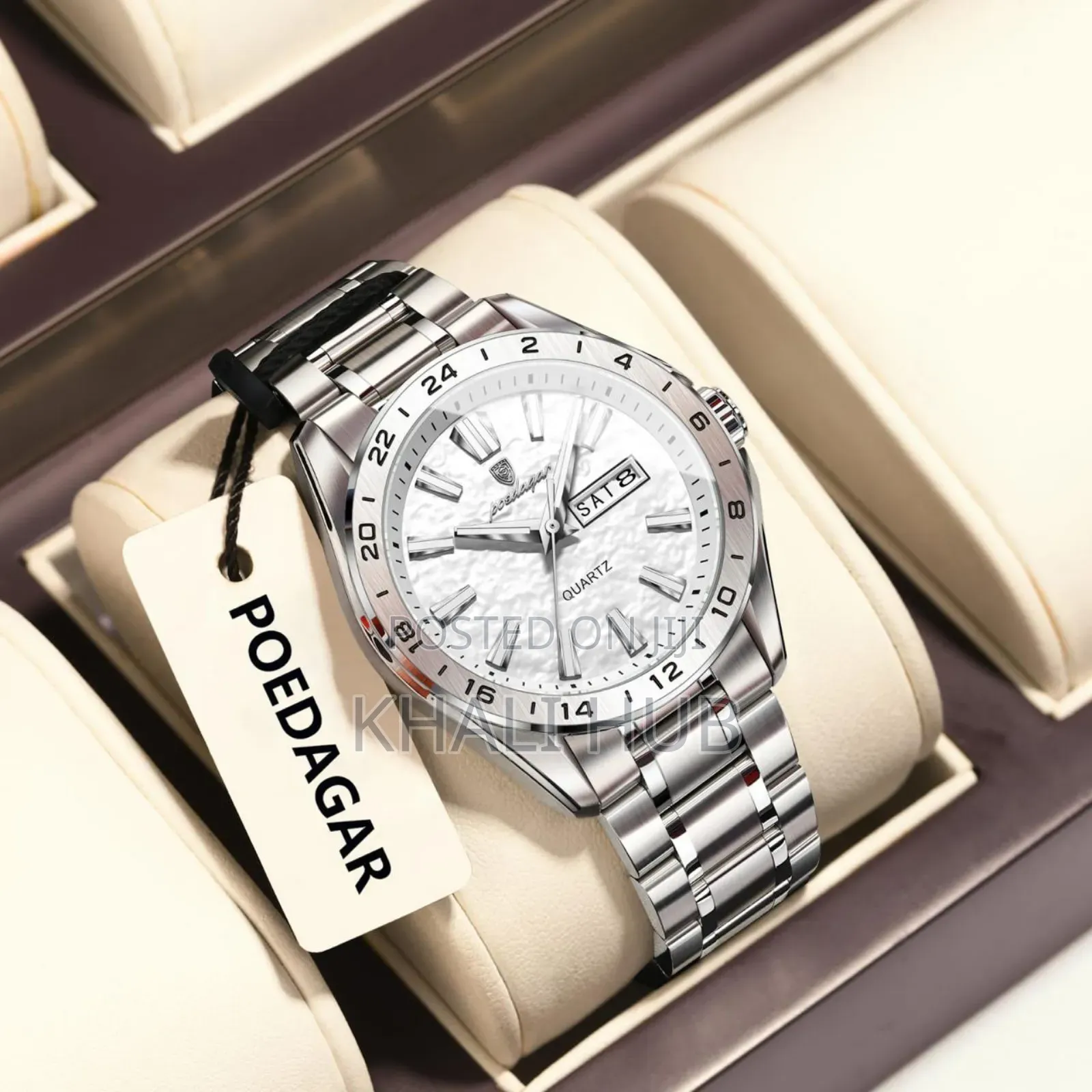 Poedagar Gents Watch 683 With Stainless Steel Straps