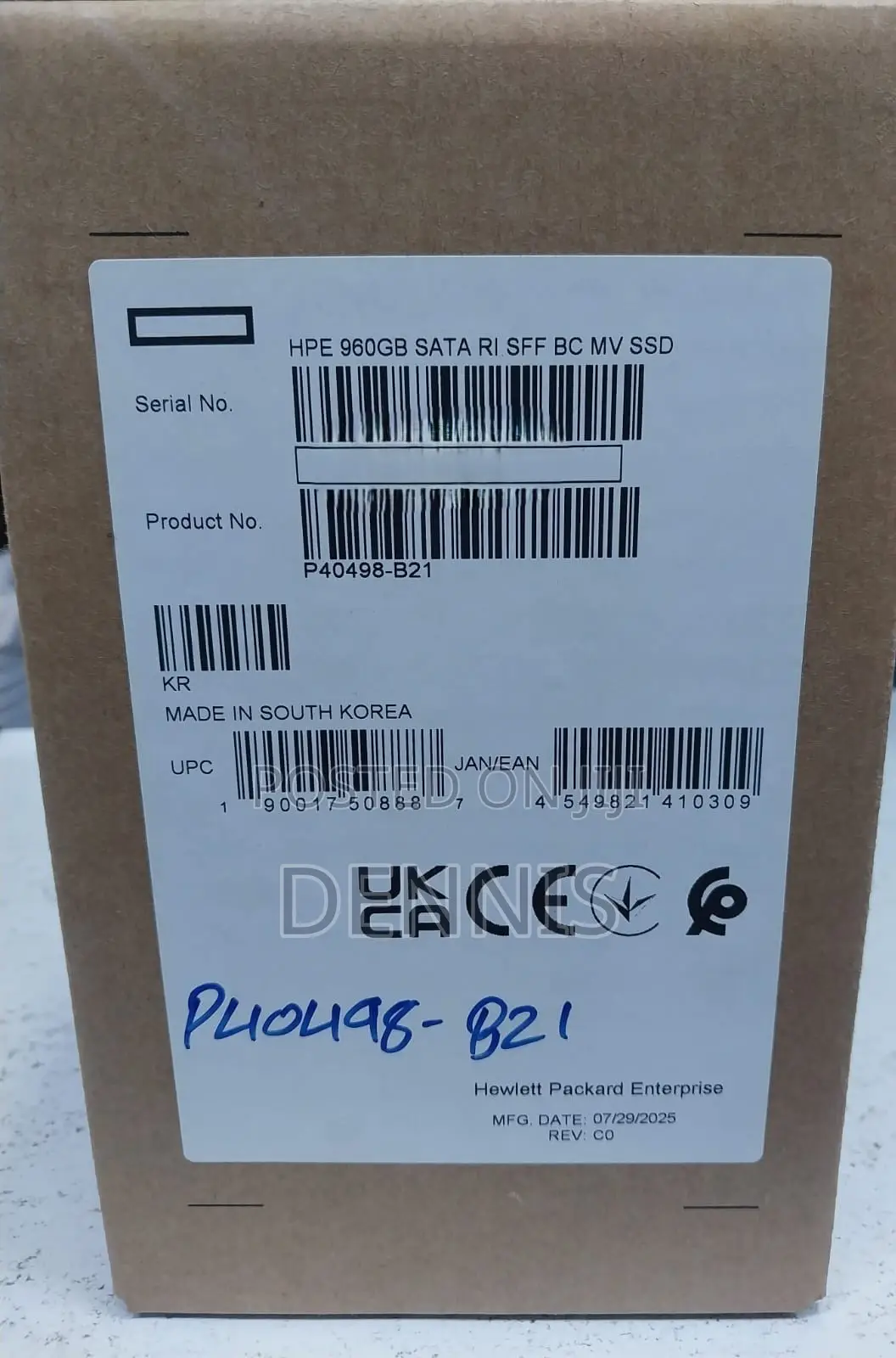 Hpe 960gb Sata 6g Read Intensive SFF Bc SSD – P40498-B21